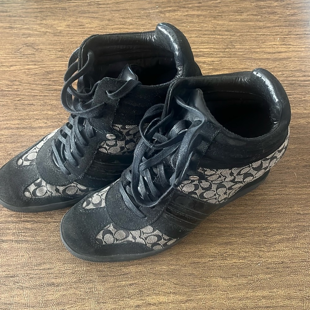Coach Signature High Top Heel Sneakers